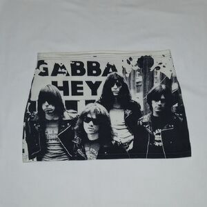 Vntg 90s Ramones "Gabba Hey" Mini Skirt